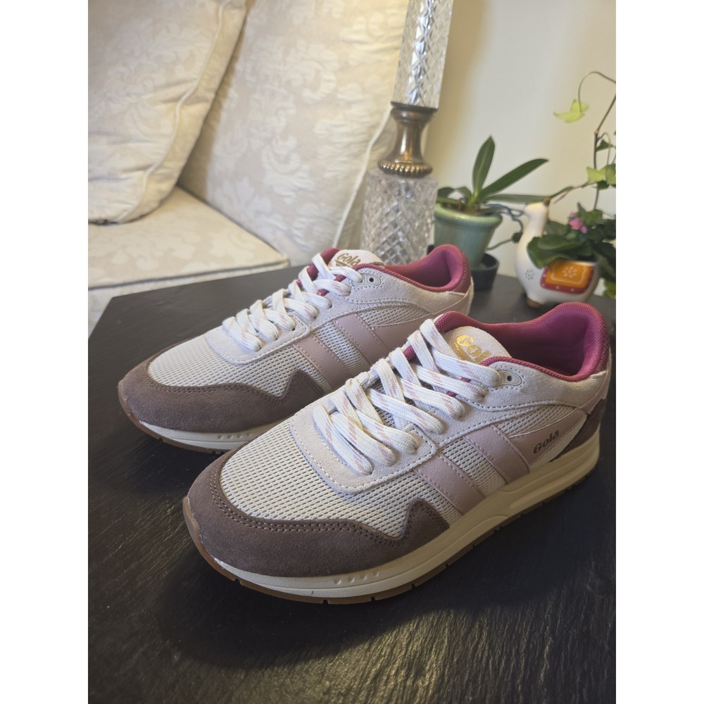 Gola Classics Wms Delta Suede Casual Sneakers Off White Pink Brown 7.5 NEW! $120 - Picture 2 of 13
